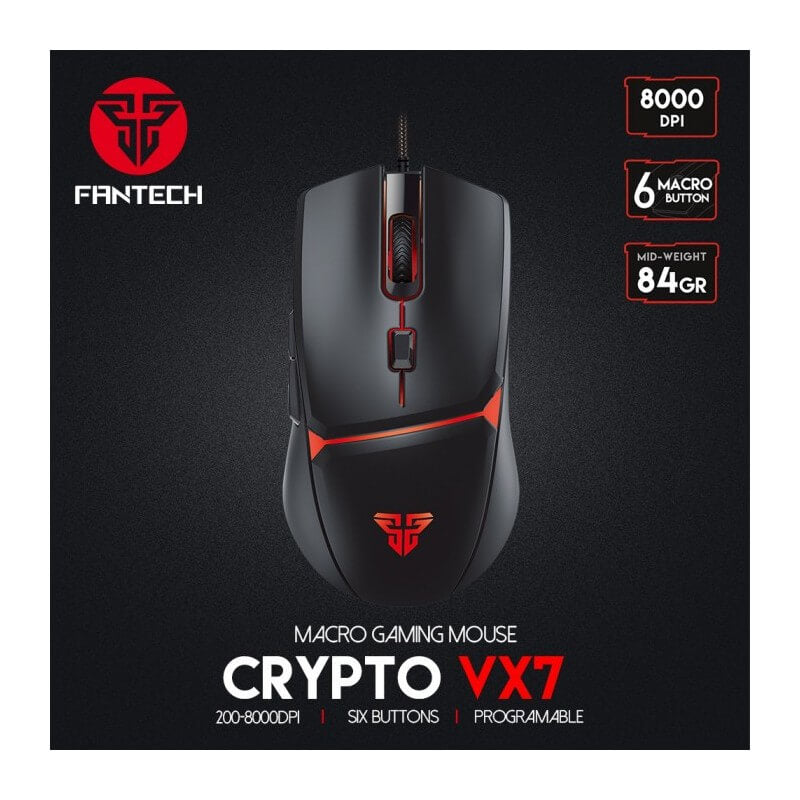 Fantech VX7 CRYPTO RGB Gaming Mouse, BLACK
