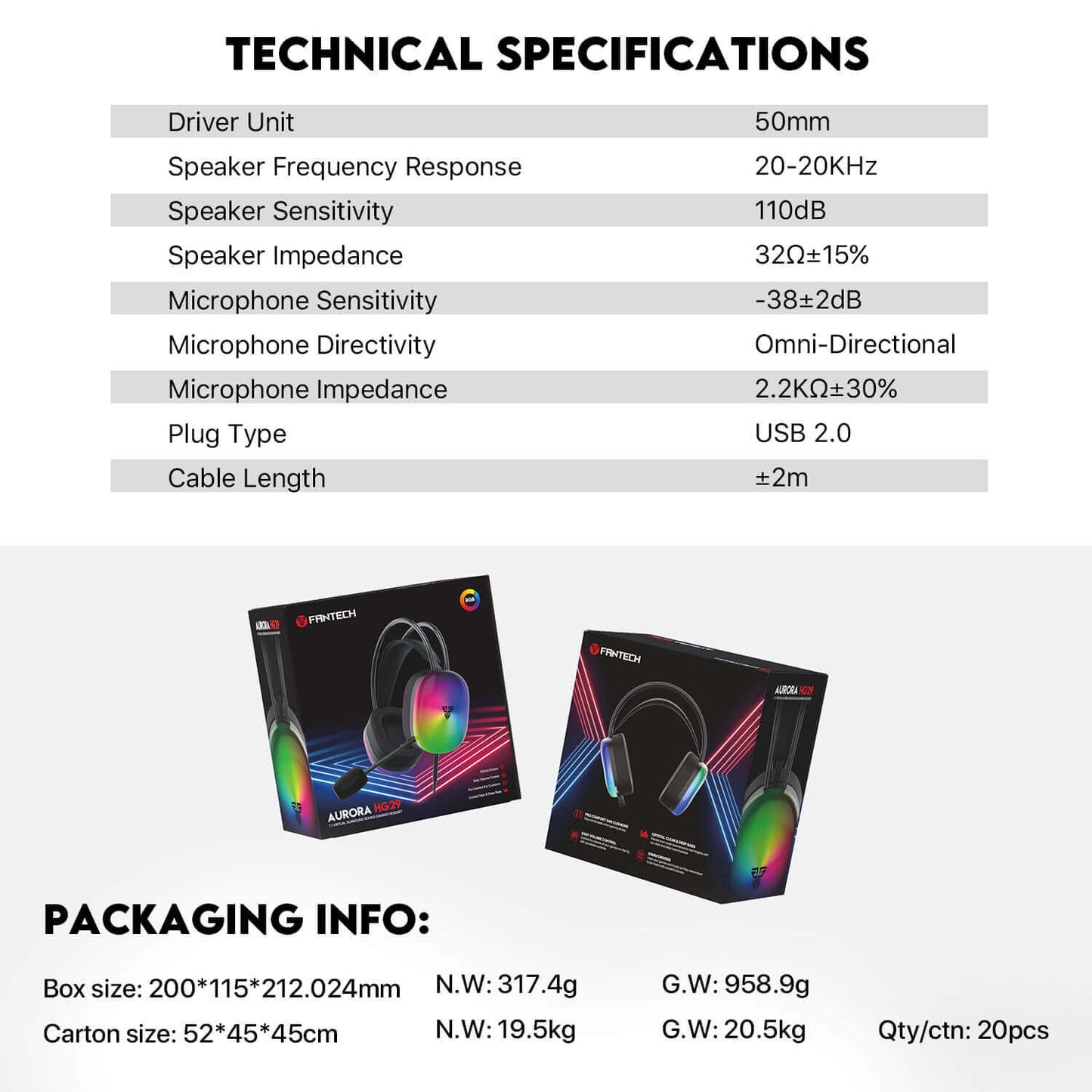Fantech HG29 AURORA 7.1 - Gaming Headset | HG29