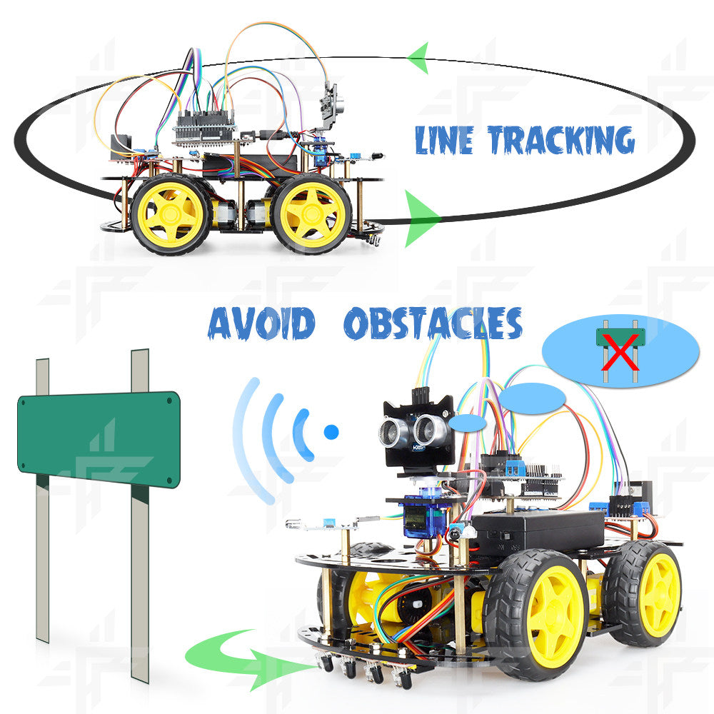 ZYC0043 DIY Smart Tracking & Obstacle Avoidance Robot Car Kit