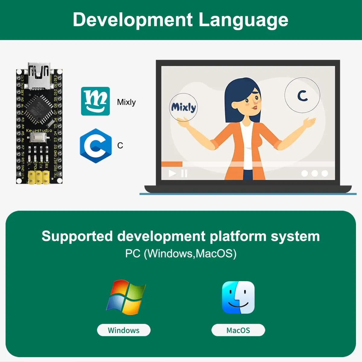 Keyestudio DIY 4-DOF Frog Robot Kit for Arduino Nano APP Control