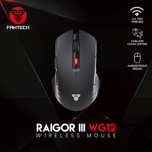 Fantech WG12R RAIGOR III Rechargeable Wireless Mouse - BLACK